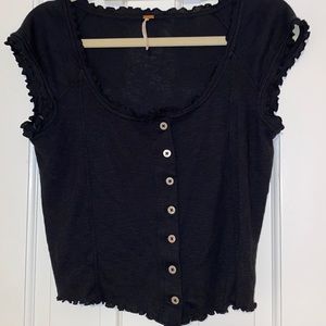 Free People Ruffle T Shirt